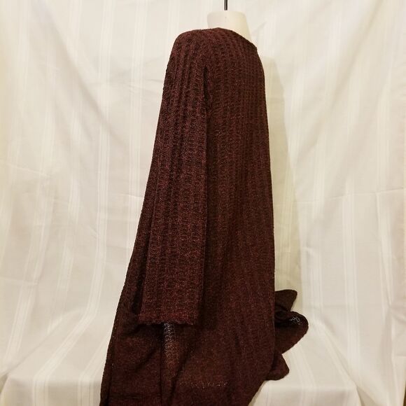 SWEATER SALE 3/$30 Forgotten Grace Burgundy Knit Long Cardigan Sz 1X - Picture 3 of 7
